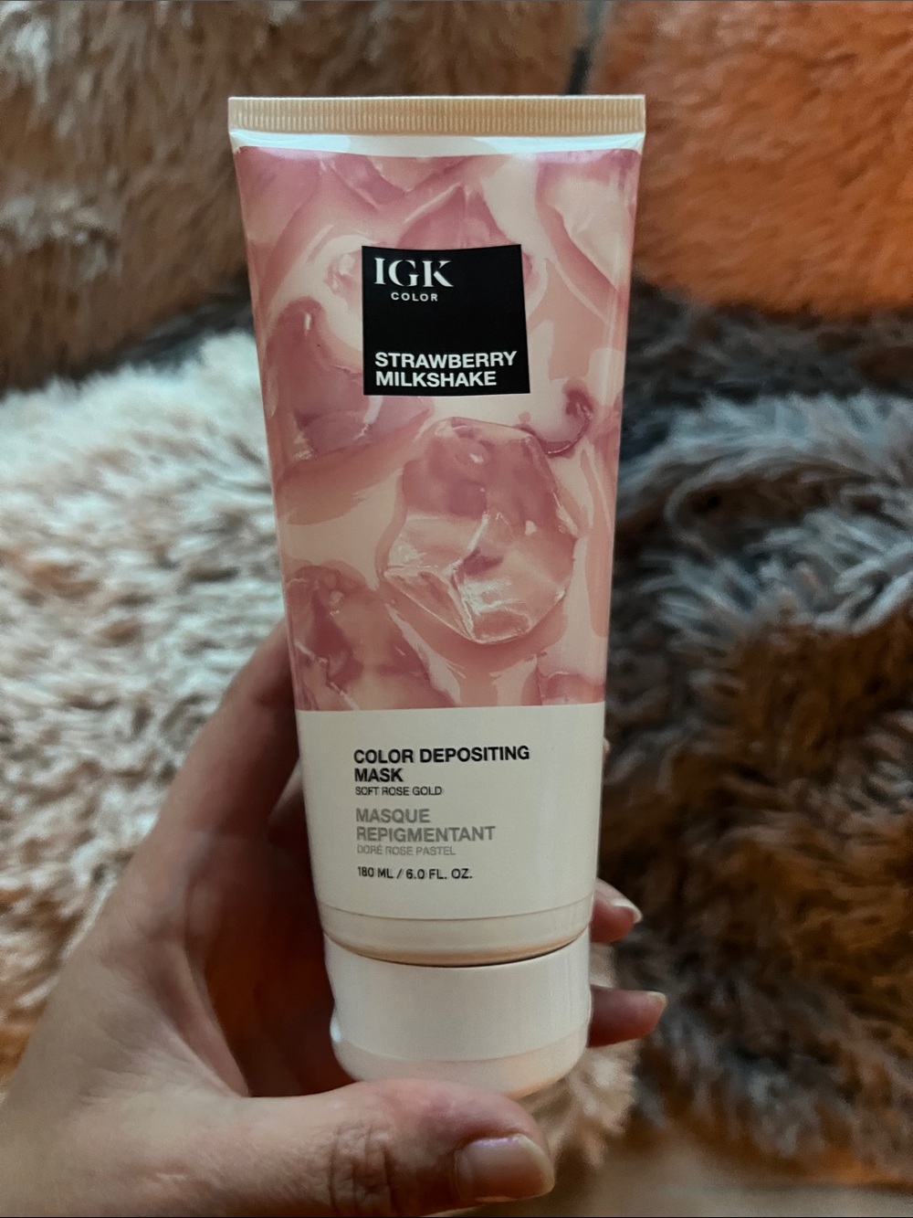 IGK Strawberry Milkshake Color Depositing Mask - Pink
